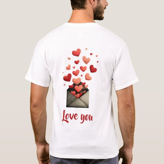 Love You Valentine Envelope Design Tシャツ (裏面)