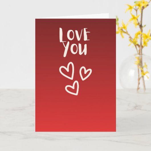 Love you with Hearts カード (黄色い花)