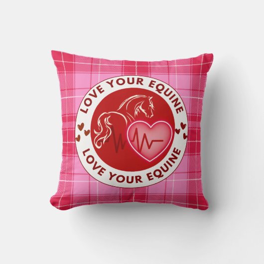 Love Your Equine Throw Pillow クッション (正面)