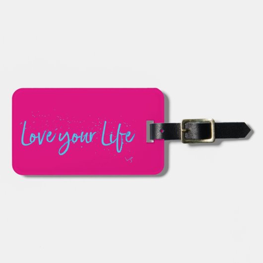 Love-your-Life-Typography-blue ラゲッジタグ (正面横)