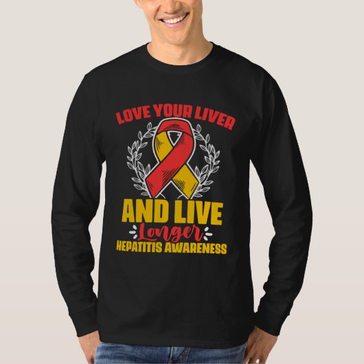 Love Your Liver  Hepatitis Warrior Hepatitis Aware Tシャツ (正面)