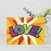 LOVE Your Message スピーチバブル 楽しいレトロ風 案内状 (スタンド正面)