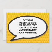 LOVE Your Message スピーチバブル 楽しいレトロ風 案内状 (裏面)