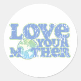 Love Your Mother Earthステッカー ラウンドシール