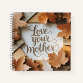 Love Your Mother Luxury Fall Leaves Premium Art  ノートブック (正面)