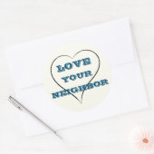 Love Your Neighborスタンプ ラウンドシール (封筒)