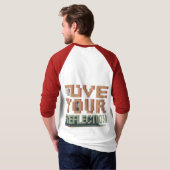 Love Your Reflection Men's Basic 3/4スリーブラグラン Tシャツ (裏面フル)