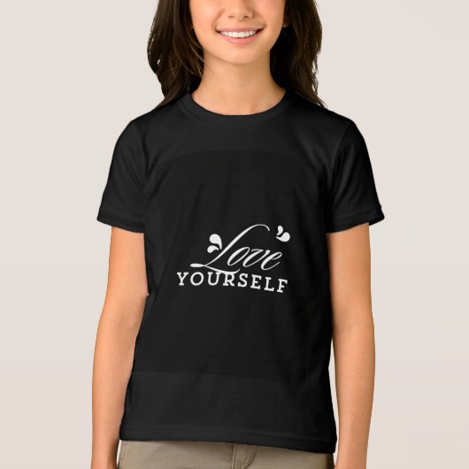 Love YourselfタイポグラフィTシャツ トライブレンドTシャツ (正面)