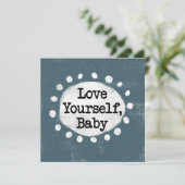 Love Yourselfベビー – グレーグリーティングカード カード (スタンド正面)