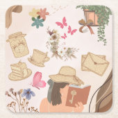 Love yourself  スクエアペーパーコースター (正面)