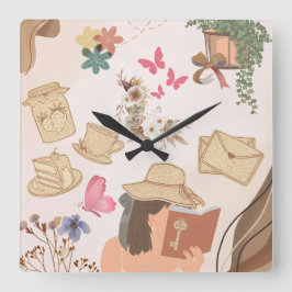 Love yourself  スクエア壁時計