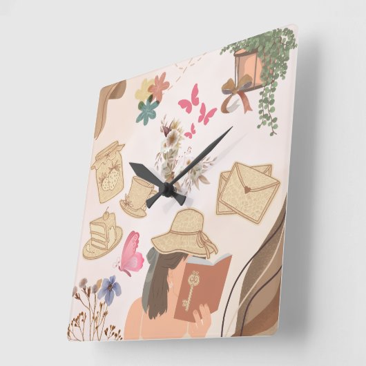 Love yourself  スクエア壁時計 (傾斜)