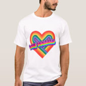 Love Yourself レインボーハートタイポグラフィTシャツ Tシャツ (正面)