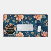 Love Yourself -ヴィンテージフローラデザイン デスクマット (キーボード&マウス)