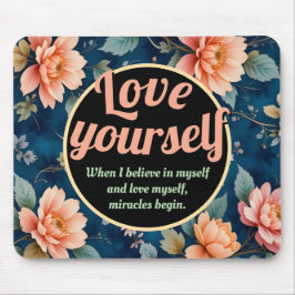 Love Yourself -ヴィンテージフローラデザイン マウスパッド