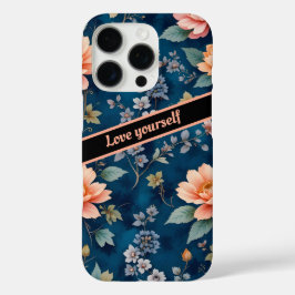 Love Yourself -ヴィンテージフローラデザイン iPhone 16 Proケース
