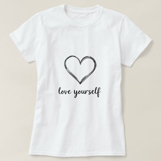 Love Yourself -感動的女性のTシャツ Tシャツ (デザイン正面)