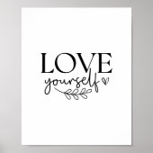 Love Yourself - Boho Minimalist Motivational ポスター (正面)