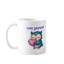 Love Yourself - Cute Owl Mug for Positive & 気に