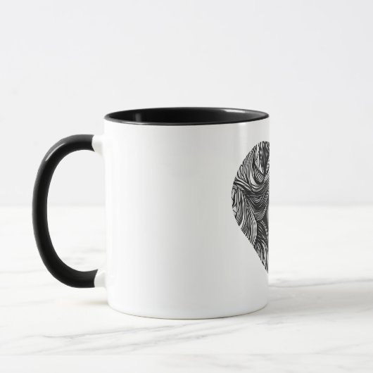 Love Yourself Frauengesicht mit Herz – Tasse マグカップ (左)