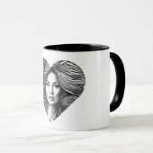 Love Yourself Frauengesicht mit Herz – Tasse マグカップ (正面右)