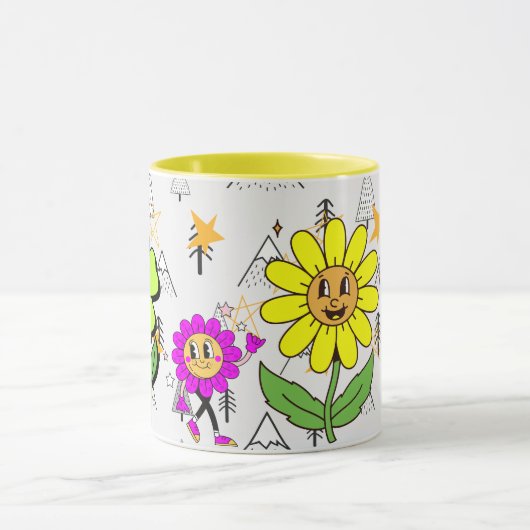 love yourself Funny Smiley Face Cool Design マグカップ (中央)