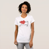 Love Yourself Heart Watercolor Positive          Tシャツ (正面フル)