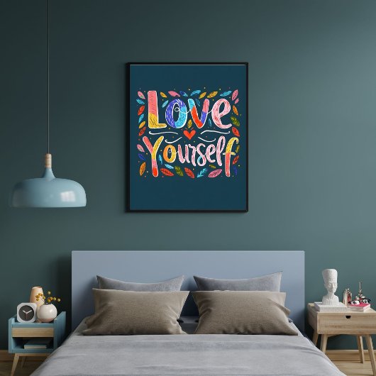 Love Yourself Inspirational Motivational Quotes ポスター