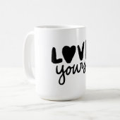 Love Yourself Inspirational Quote Coffee Mug コーヒーマグカップ (正面左)