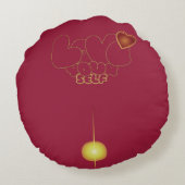 Love Yourself Inspirational Word Art ラウンドクッション (裏面)