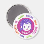 Love Yourself Magnet 2.5インチラウンド マグネット (正面/裏面)