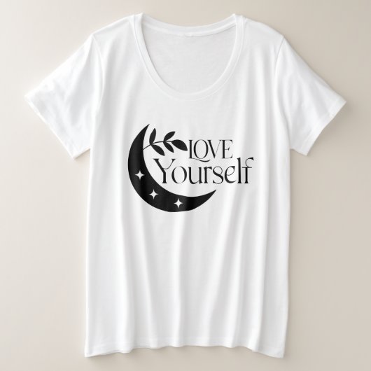 Love Yourself Moon霊的マジックTシャツ プラスサイズTシャツ (デザイン正面)
