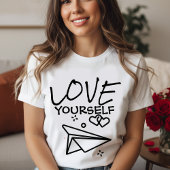 "Love Yourself" Paper Plane T-Shirt  Tシャツ