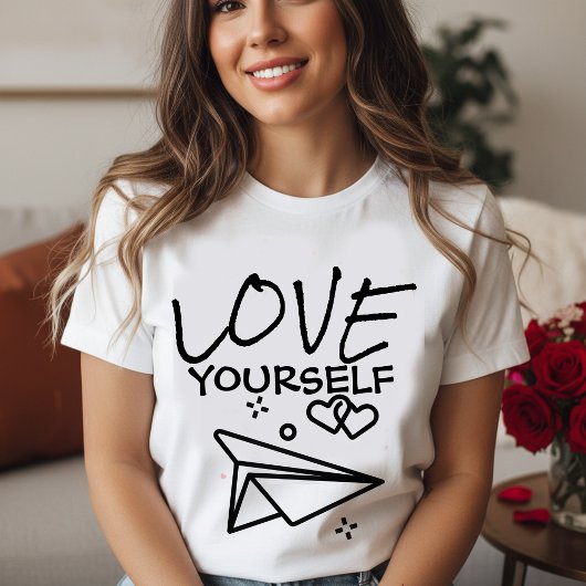 "Love Yourself" Paper Plane T-Shirt  Tシャツ