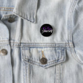 Love Yourself Purple & White Script Button 缶バッジ (インサイチュ)