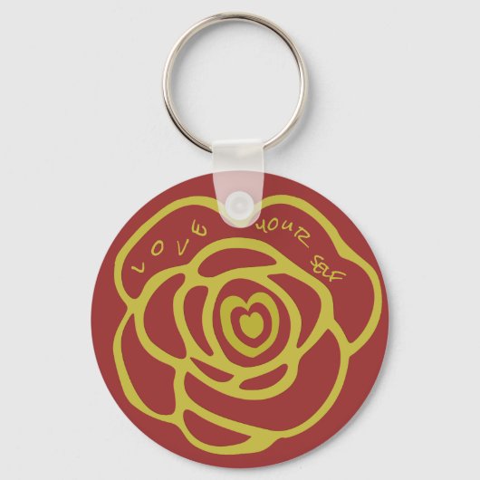 Love Yourself Red Rose キーホルダー (正面)