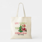  Love Yourself This Christmas Cute Cat Holiday トートバッグ (裏面)