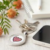 Love Yourself Typography Heart Sticker  キーホルダー (側面)