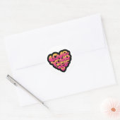 Love Yourself Typography Heart Sticker  ラウンドシール (封筒)