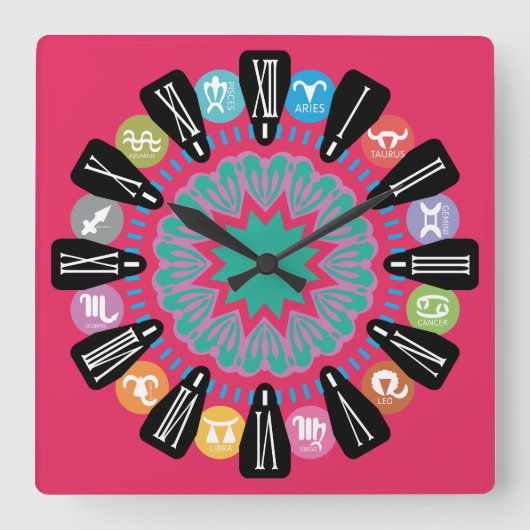 LOVE ZODIAC CLASSIC HEART MASANSER LEX SALON EPOCA スクエア壁時計 (正面)