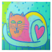 Loveable Kitty Abstract Art タイル (正面)