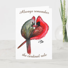 Lovebird Cardinal Rule Valentine's Day Card シーズンカード