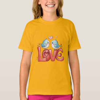 Lovebirds A Little Love Two Hearts, One Song Love Tシャツ