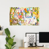 Lovebirds art Illustration by Gemma Orte Designs ポスター (ホームオフィス)