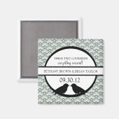 Lovebirds Collection日付磁石を保存 マグネット (正面/裏面)