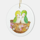 Lovebirds Couple's First Christmas Together Custom セラミックオーナメント (左)