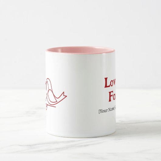 Lovebirds Forever Personalized Couple Coffee Mug マグカップ (中央)
