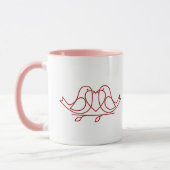 Lovebirds Forever Personalized Couple Coffee Mug マグカップ (左)
