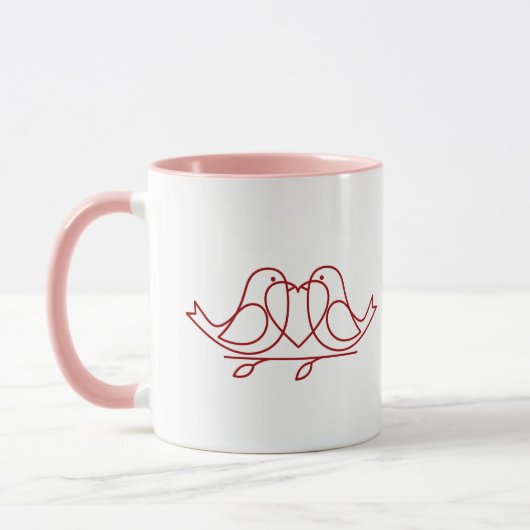 Lovebirds Forever Personalized Couple Coffee Mug マグカップ (左)