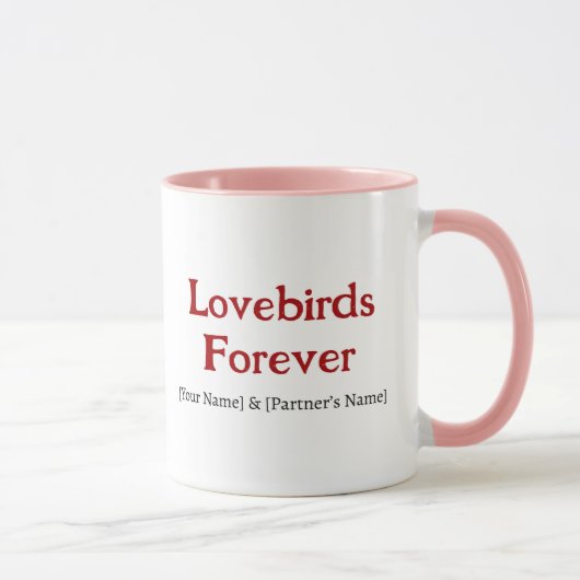 Lovebirds Forever Personalized Couple Coffee Mug マグカップ (右)